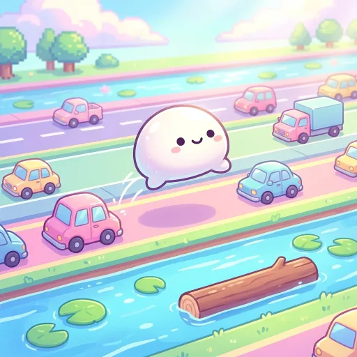 Mochi Hop — free road-crossing arcade game